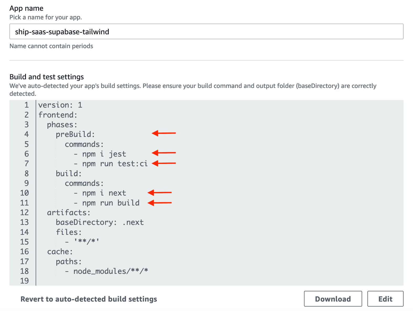 Configure build settings