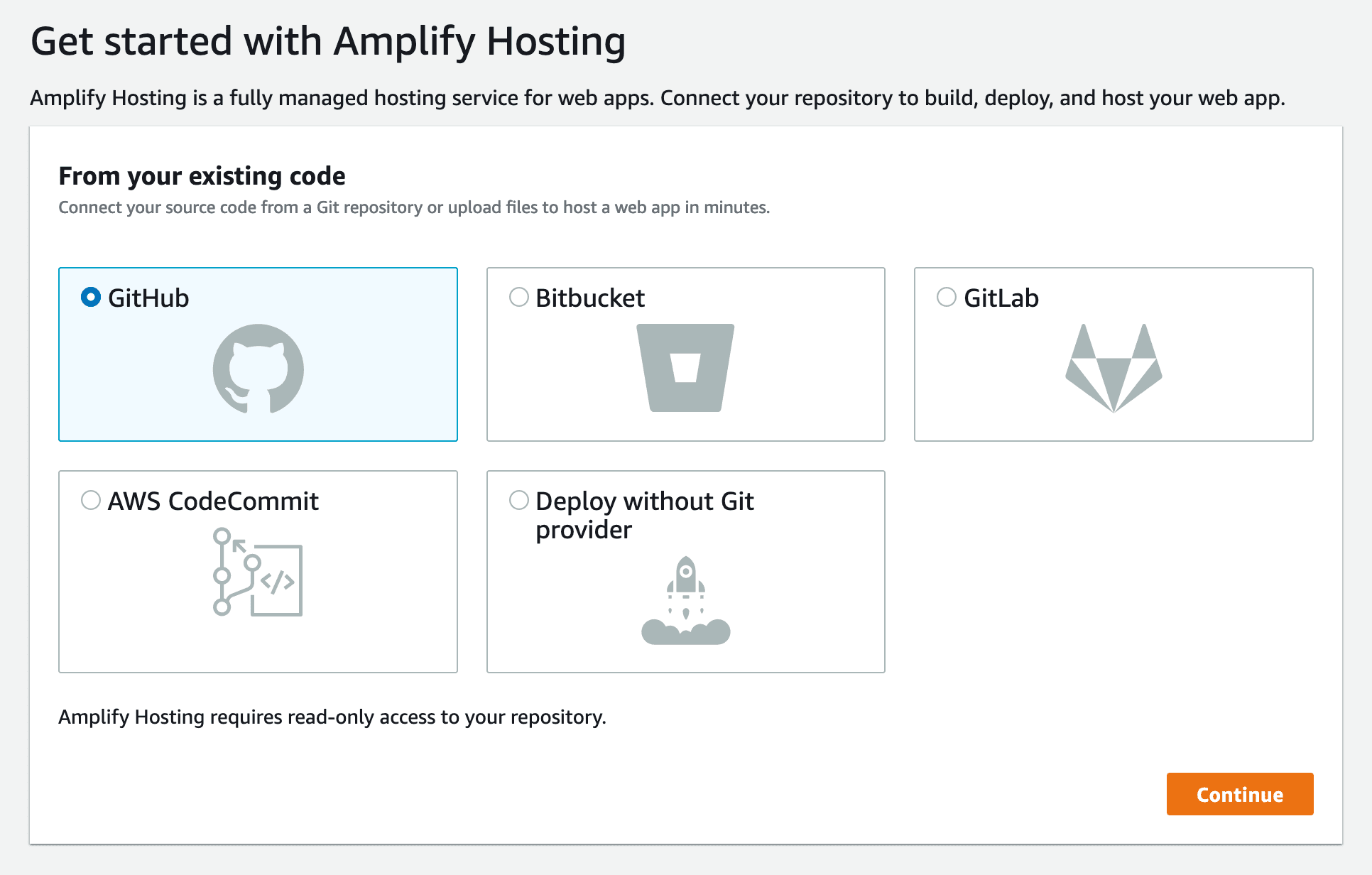 AWS Git provider options