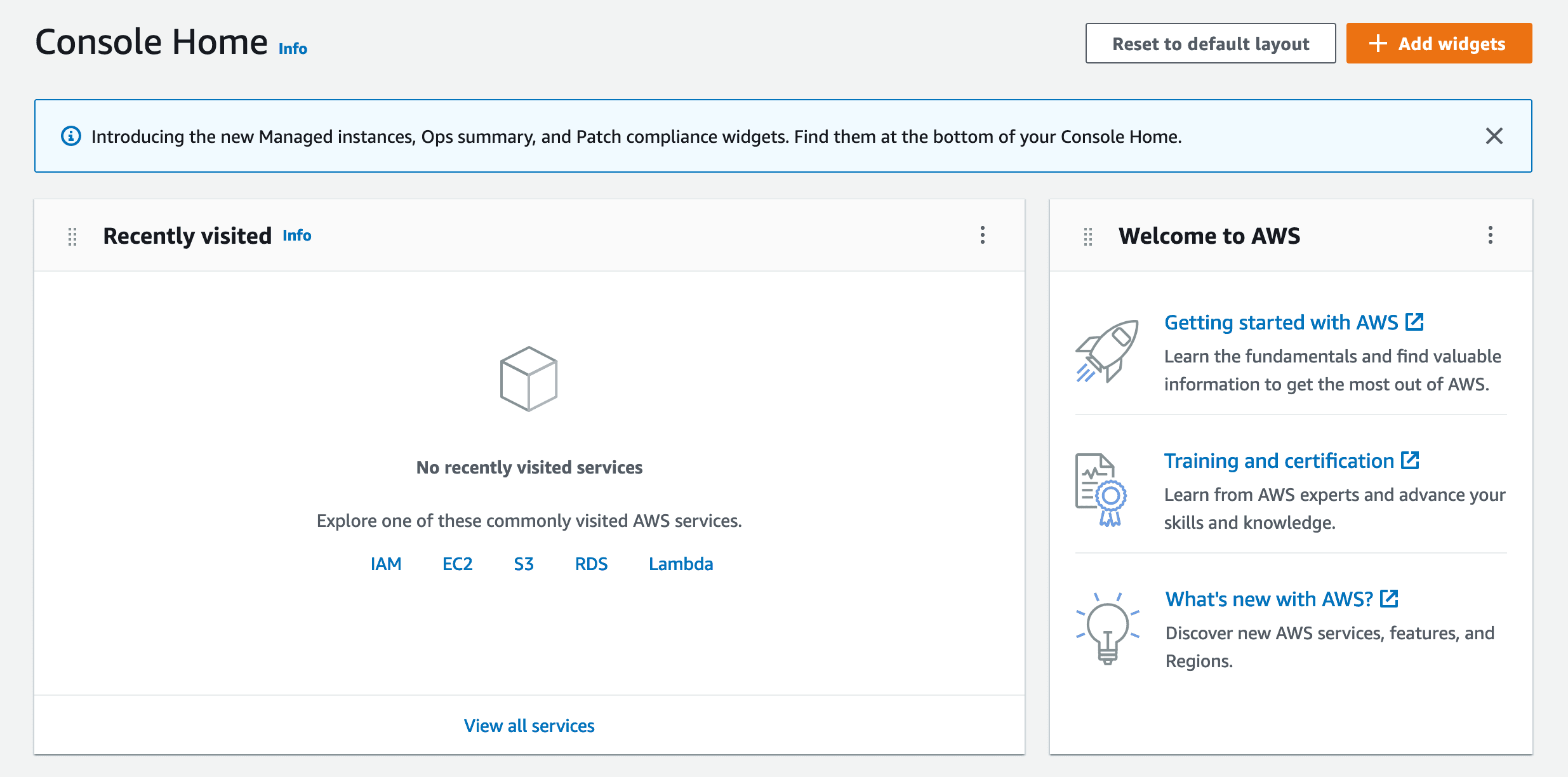 AWS management console