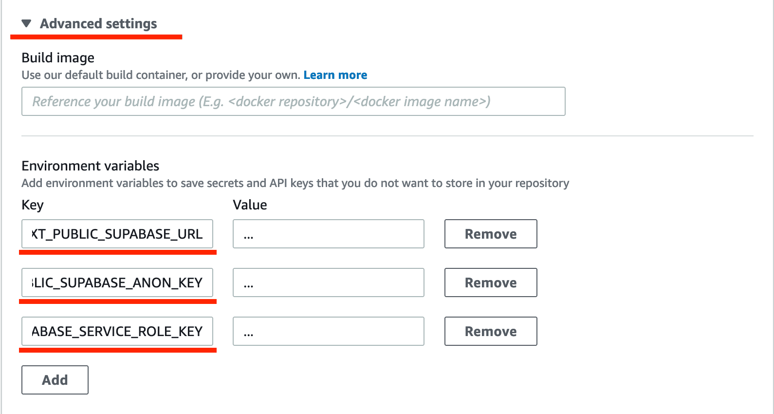 Configure environment variables