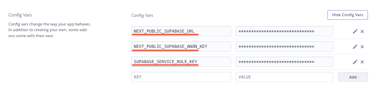 Heroku config variables