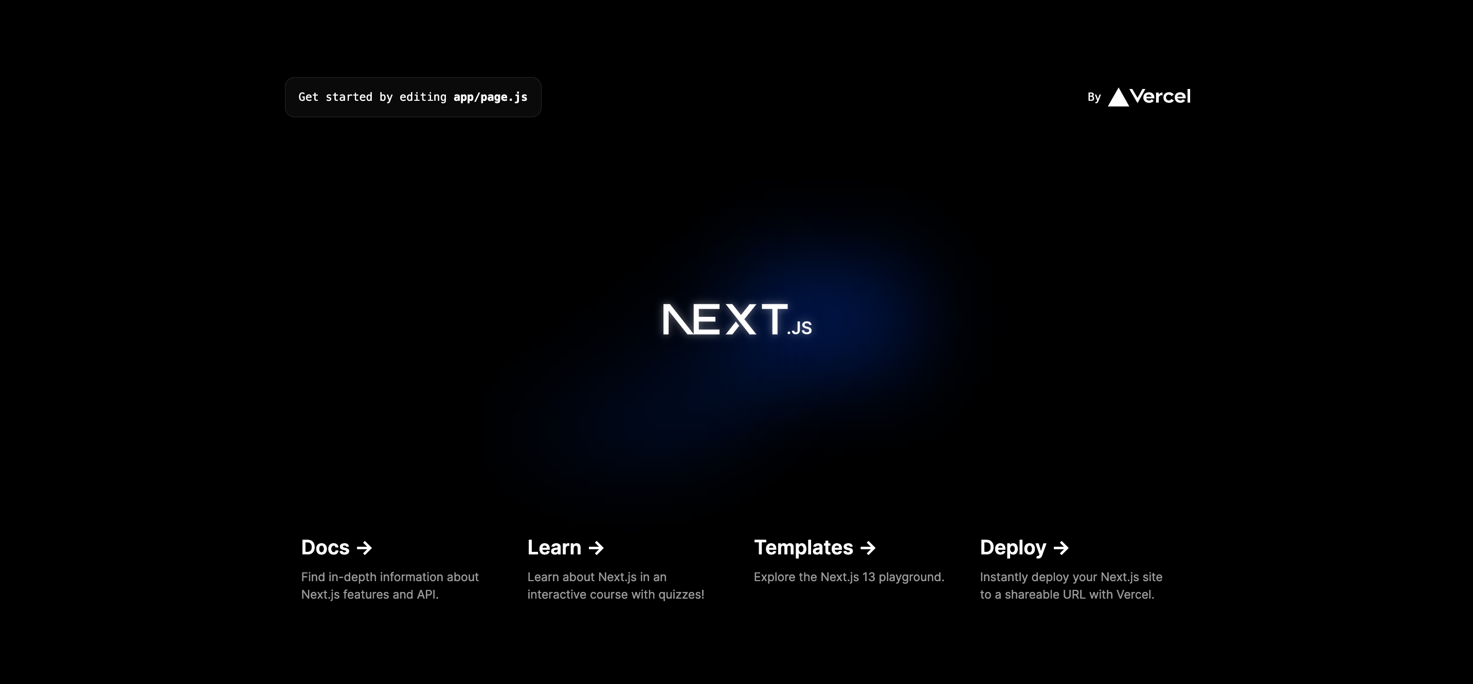Blank NextJS project start page