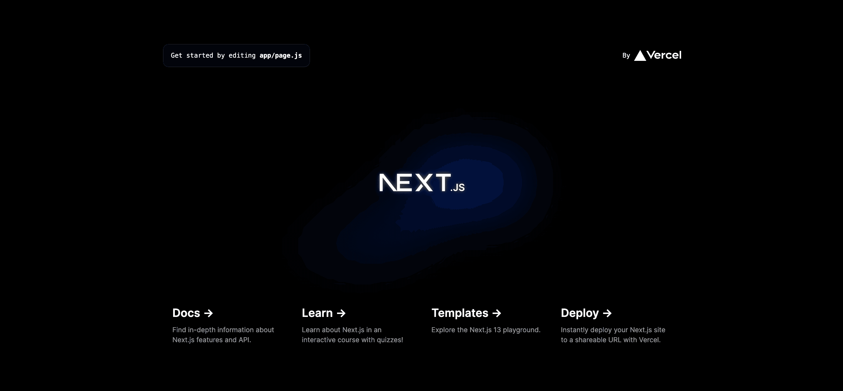 Blank NextJS project start page