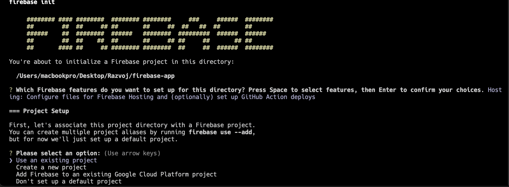 Firebase CLI step